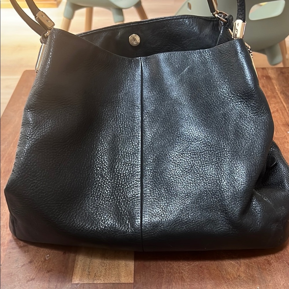Coach Black Leather Hobo Bag